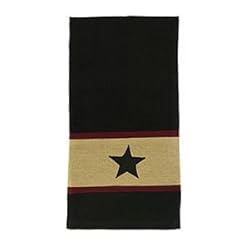 See The Country House Collection Hand Woven 100% Cotton Black Barn Star Towel (20x28