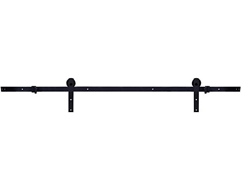 TCBunny 6.6 Feet Sliding Barn Door Hardware Set Superior Quality Track Kit Antique Style (Black)