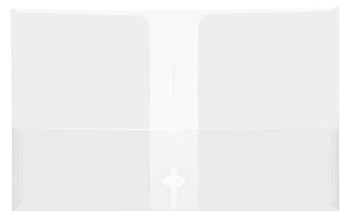 Lion 4-Pocket Plastic Presentation Folders, Clear, 10 EA/Pack, 1 Pack (91350-CR)