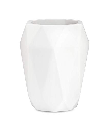 Essentra Home Modern White Collection Vanity Tumbler, Great as Makeup Brush Holder and Pen Holder