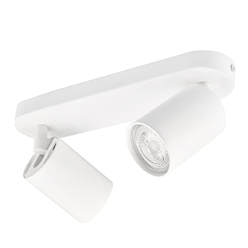 KYOTECH Deckenstrahler 2 Flammig Weiß Deckenlampe Strahler Schwenkbar 350° LED Deckenleuchte GU10 Spots Deckenleuchten für Küche Wohnzimmer Schlafzimmer, Ohne Leuchtmittel