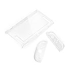 Kudjnfhya スイッチ2フルコンソールアンチスリップ保護カバークリスタルテクスチャデザインの透明なクリアPCハードシェルケース