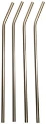 Stainless Steel Straw Bundle By Unkorked - Fully Reusable &amp; Washable! Includes 4 Stainles Steel Straws, 2 Milkshake / Smoothie / Malt Stainless Spoon Straws &amp; 2 Straw Cleaning Brushes!