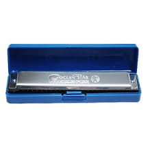 Hohner Harmonica, Blue, C Key, Classic Style, Wood & Metal
