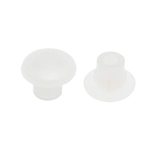 uxcell Shelf Peg Hole Plugs 5mm Dia Clear White Plastic Tube Cover for