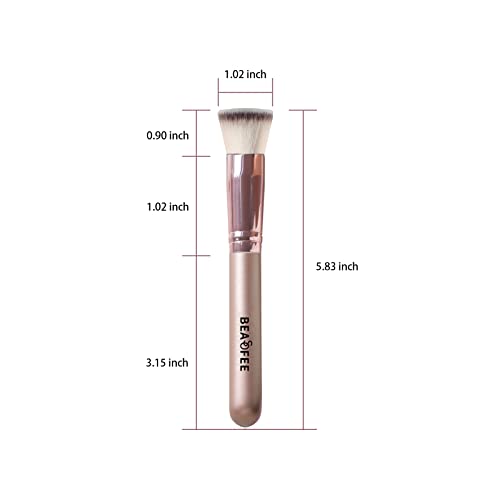 Kabuki Make up Pinsel, BEASOFEE Make up Pinsel mit flacher Oberseite, Pudrige oder Flüssige Foundation - Dichte Synthetische Premium Pinselhaare Mischflüssigkeit, Blend, Concealer