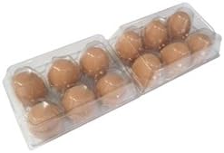 Clear Plastic Jumbo Tri-Fold Split 6-Egg Carton - 75 Pack