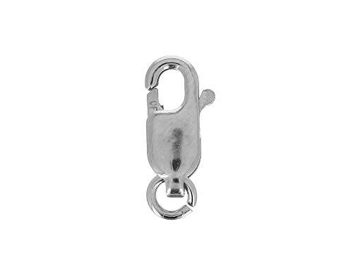 10 Italian .925 Sterling Silver Lobster Clasp Trigger 4mm x10mm W/Open Jump Ring/Findings/Bright