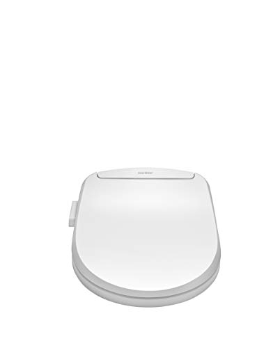 SmartBidet SB-100R Electric Bidet Seat for Elongated Toilets with Remote Control, Stainless Steel Nozzle with Removable Nozzle Cap, Child Wash Function, Slim and Strong Design in White