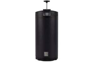 BruTrek Steel Toe 3.0 Travel Coffee Press - Brew 20 fl.oz On The Go - No Spill Lid, Double Wall Vacuum Insulated Stays Hot for Hours, French Press Coffee (Obsidian Black)