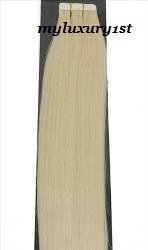 40 Pieces 22" Remy Tape in 100% Human Hair Extensions 100g #60 Lightest Blonde Slight White Undertones