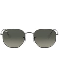 Ray-Ban RB3548N Hexagonal Flat Lenses Sunglasses, Gunmetal/Grey Gradient Dark Grey, 48 mm