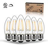 Thinklux LED Filament Candelabra Bulb, 4.5 Watt, 40 Watt Equal Bullet Tip, 2700K, Dimmable, E26 Base (Pack of 6)