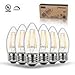 Thinklux LED Filament Candelabra Bulb, 4.5 Watt, 40 Watt Equal Bullet Tip, 2700K, Dimmable, E26 Base (Pack of 6)