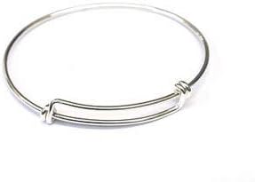 STERLING SILVER 925 Charm Bangle + Velvet Pouch, Free Delivery, Silver