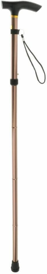 Romaxx Aluminum Metal Walking Stick Easy Extendable Adjustable Folding Collapsible Lightweight Durable Walking Cane with Comfortable Grip For Men and Women Travel Cane (Brown)