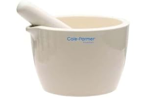 Cole-Parmer Mortar and Pestle Set, Porcelain, 750 mL