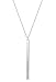 CULOVITY Simple Long Necklace Y Layer Vertical Bar Pendant Necklaces Lariat Chain Polished Jewelry for Women Silver Tone Adjustable