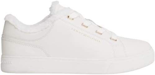 Donna Sneakers con Suola Preformata Casual con Pelliccia Peluche, Bianco (Ecru), 37