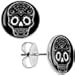 Black White Sugar Skull Art Stud Earrings