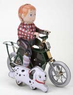 Vintage Style 5" Tin Boy On Bicycle