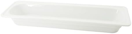 CAC China BF 204 Food Pans 2/4 GN Pan 20 Bright White Porcelain – 2 – 6 7/8 X 3/8 1/2 Inch, Pack of 8