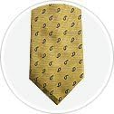 Gold Yellow Tie with Royal Blue Paisley Tie