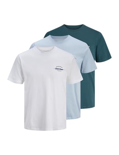 JACK & JONES Jjbrandon Men's T-Shirt SS Crew Neck 3Pk MP (Pack of 3)