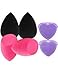 4pcs Makeup Sponge Blenders with 1Set Brush & Sponges Cleaner,Beauty Blending Buds for Liquid Foundation Cream and Powder,Durable and Soft,Multifunctional Cleaning
