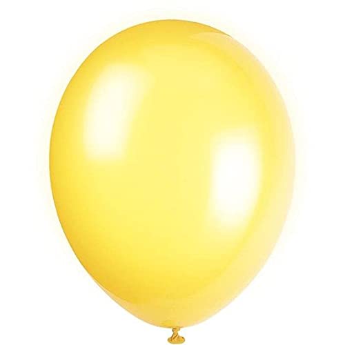 50 pcs 5" (12.5 CM) Matt Balloons Pearlised Metallic Air or Helium Wedding Birthday Christmas Party Decoration (Lemon)