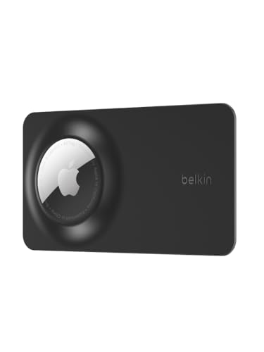 Belkin Apple AirTag Secure Wallet Insert - Thin Wallet Holder - Ultra Slim & Flexible Credit Card Size Insert for Purse, Handbag, Pocket, Backpack - Accessories for Apple AirTag - Black