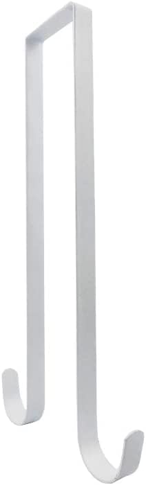 Wreath Hangers - 12 Inches Double Side Wreath Hanger Over The Door - Large Wreath Metal Hook for Christmas Wreath Front Door Hanger - Holds 2 Wreaths with This 2 Sided Hanger - Premium Sturdy Metal (White)