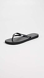 Tory Burch Women's Thin Flip Flops, Black, 9 Medium