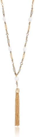 Charming Charlie Women's Anika Stardust Tassel Necklace One Size Gold