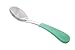 Avanchy Baby Spoons Stainless Steel and Silicone Set, Self Feeding Food Utensils, 4 Months Baby Led Weaning, 2 Pack, Green Spoons