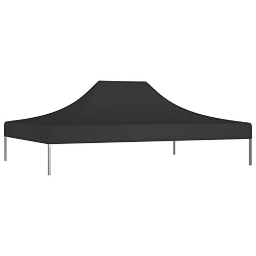 vidaXL Partyzelt Dach UV-beständig Wasserbeständig Ersatzdach Dachplane Zeltdach Ersatz Dach Plane für Gartenzelt Pavillon 4,5x3m Schwarz 270g/m² – Bild 3