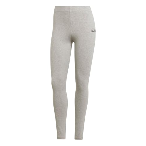 Mujer Essentials Linear Cotton Leggings Tights, Medium Grey Heather/Black, S