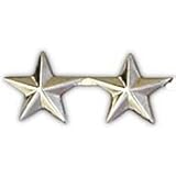 Metal Lapel Pin - US Army Pin & Emblem - US Army Rank Major General Silver