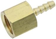 LTWFITTING Brass BSP Fitting Coupler/Adapter 1/4-Inch Female BSPP x 3mm Hose Barb(Pack of 25), 1/4" Female BSPP x 1/8"(3mm) Hose