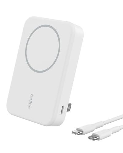 Belkin BoostCharge Pro Kabellose Powerbank 10000mAh mit Qi2, MagSafe-Kompatibles Tragbares Ladegerät mit Integriertem Ständer, für iPhone 17, iPhone A