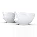 TASSEN Medium Porcelain Bowl Set No. 1, Grinning & Kissing Face, 6.5 oz. White (Set of 2 Bowls)
