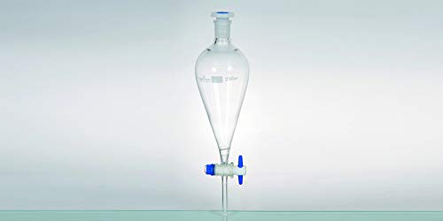 Separating Funnel with PTFE Key Stopcock 250ml, 2 funnels per Package