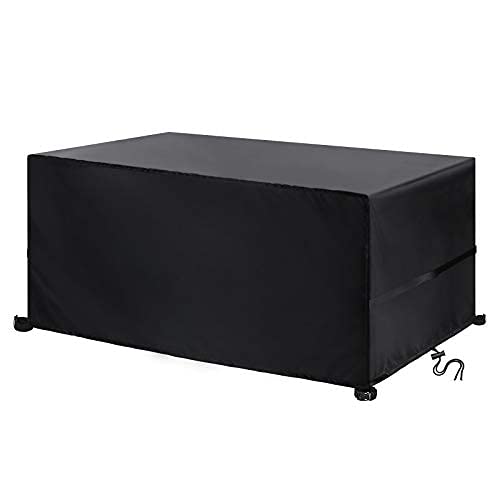 YoungBee Garden Furniture Covers - Rectangular/Square Outdoor Rattan Sofa Set & Patio Table Covers - Waterproof, Anti-UV, Tear-Resistant 420D Oxford Fabric - 242*162*100cm