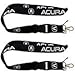 2pcs Set Black Acura Auto Lanyard Workout Gear Office And Auto Car Keychain Accessories Motorbike Superbike Lanyard With Webbing Strap Quick Release Buckle