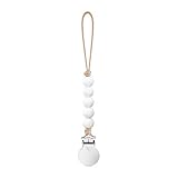 Ryan & Rose Beaded Pacifier Mini Cutie Clip (White, Quinn)