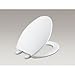 KOHLER K-4774-7 Brevia with Quick-Release Hinges Elongated Toilet Seat, Black Black