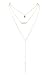 Boosic Beautiful Crystal Chain Beaded Metal Bar Pendant Lariat Necklace Gold
