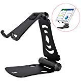 Cell Phone Stand Zeiger Tablet Stand Holder Portable Foldable Aluminum for iPad iPhone Tablets Macbook Laptops(Black)