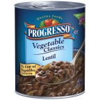 PROGRESSO LENTIL SOUP, VEGETABLE CLASSICS CANNED SOUP, GLUTEN FREE, 19 OZ