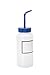 Vestil BTL-WW-16B-LBL Wide Mouth Low Density Polyethylene (LDPE) Round Squeeze Wash Bottle with Label and Blue Cap, 16 oz Capacity, Translucent